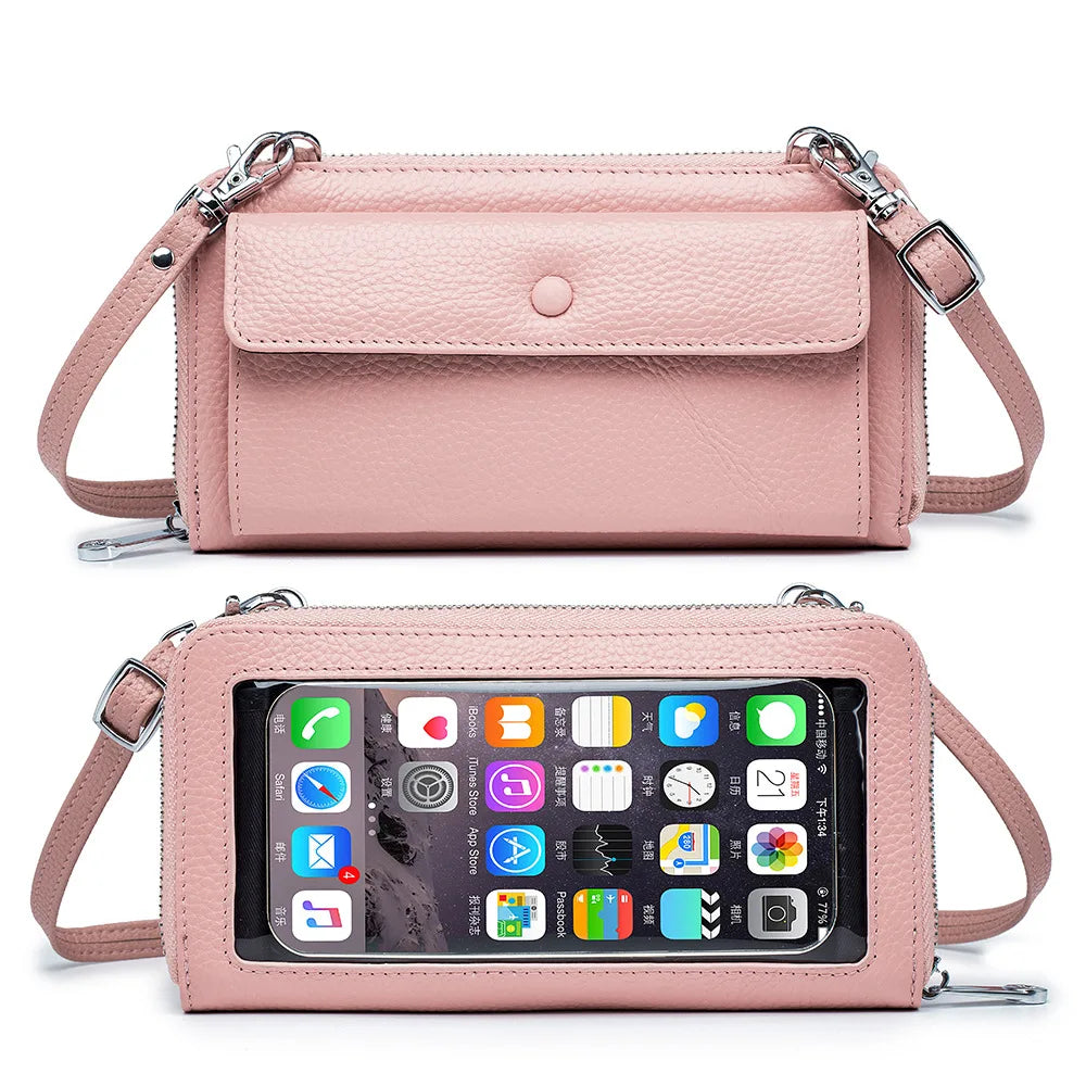 Transparent Touch Screen Mobile Phone Bag Women's Mini Shoulder Bag