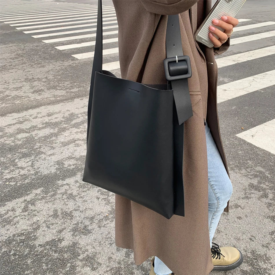 Spring Women Large Capacity Shoulder Bag PU Leather Tote Messenger Handbag