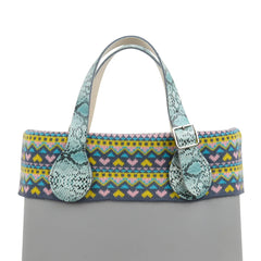 Long short faux leather handles for O bag