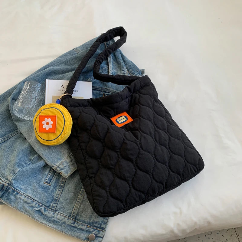 Winter Soft Down Space Tote Bag for Women