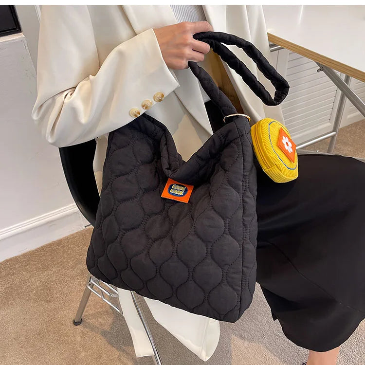 Winter Soft Down Space Tote Bag for Women