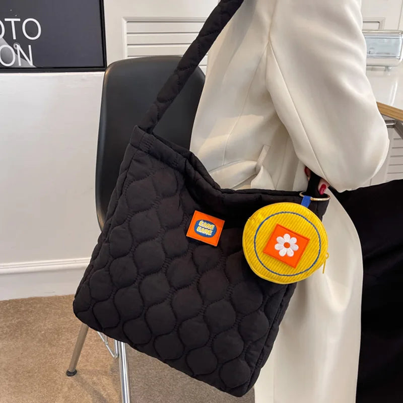 Winter Soft Down Space Tote Bag for Women