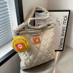 Winter Soft Down Space Tote Bag for Women