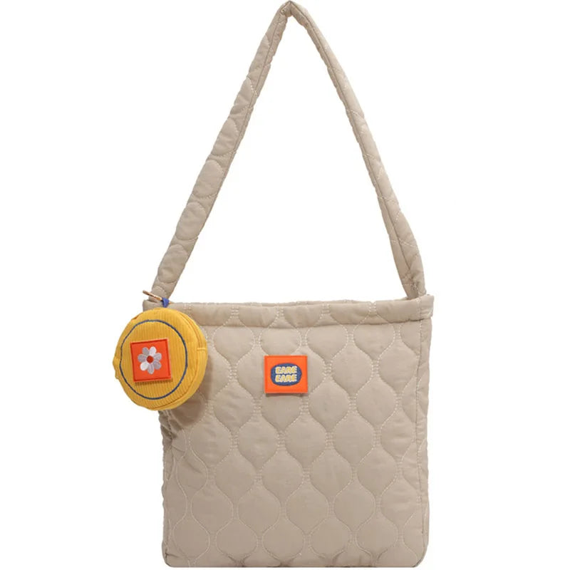Winter Soft Down Space Tote Bag for Women