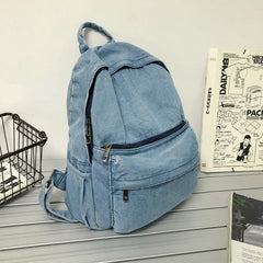 2023 Gray Denim Backpack Women's Shoulder Bag