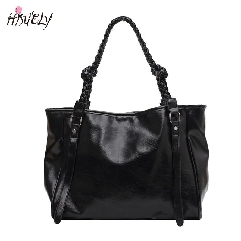 2023 Women's Leather Shoulder Bag Large Capacity Tote Messenger Bag