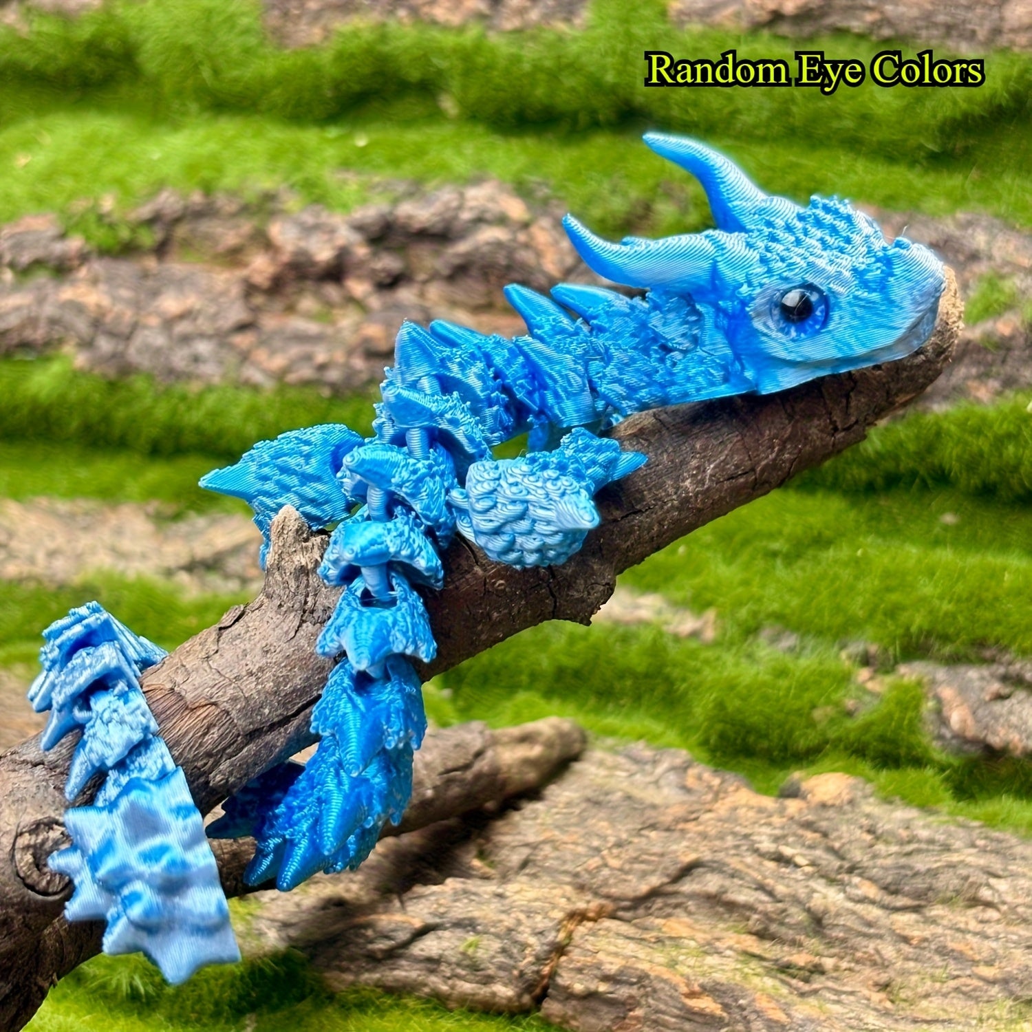 3D Printed Triceratops Figurine with Movable Parts and Simulated Eyes