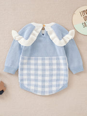 Checkerboard Baby Girls Ruffle Jumpsuit
