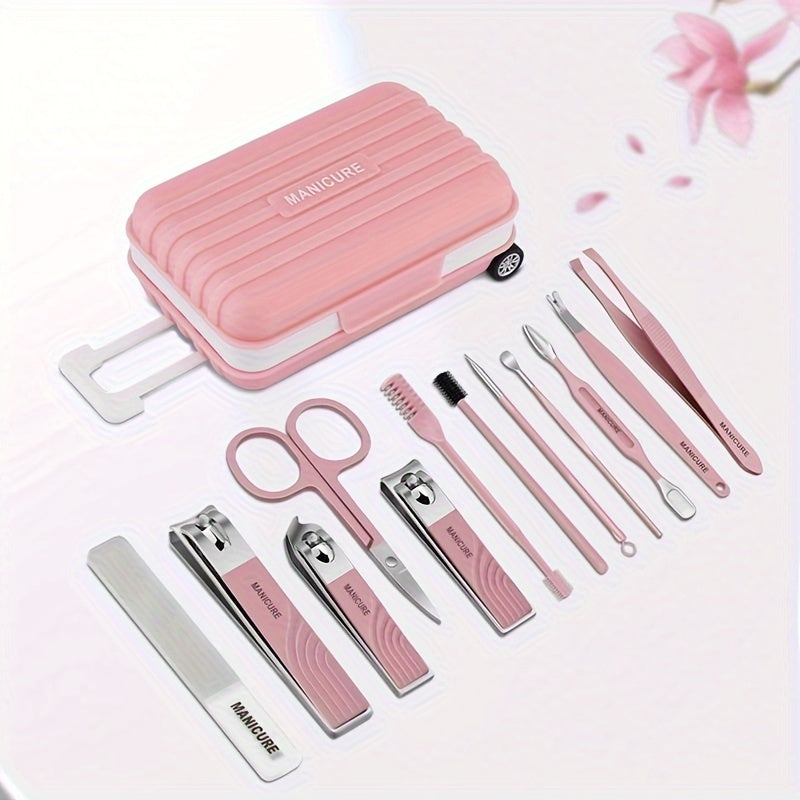 12pcs Nail Clipper Set With Case Manicure Tool For Travel Nail Cutter