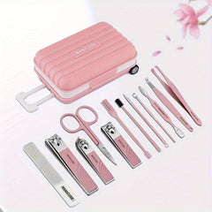 12pcs Nail Clipper Set With Case Manicure Tool For Travel Nail Cutter