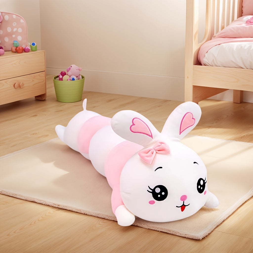 Pink Cartoon Rabbit Plush Pillow Soft Toy with Heart Ears
