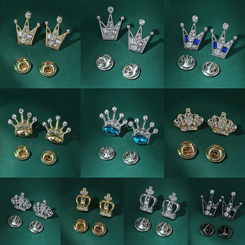 Diamond Crown Collar Jewelry Small Brooch Neckpin