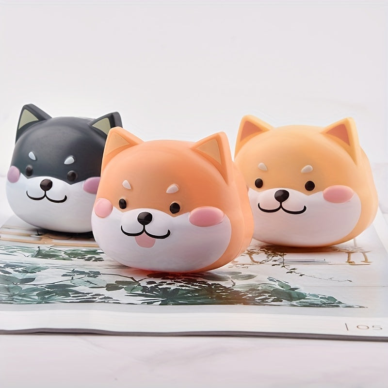 Shiba Inu Puppy Lens Case Cartoon Travel Lens Box With Mirror Tweezers