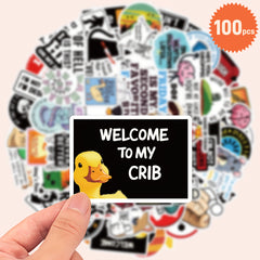 100 Sarcastic Prank Stickers for Laptops - DIY Humorous Graffiti