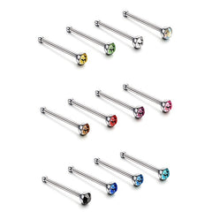 60 Pcs 1.8mm Stainless Steel Nose Stud Ring Nose Piercing Kit