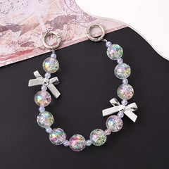 Colorful Starry Sky Acrylic Beads Chain Bow Accessories for Girl's