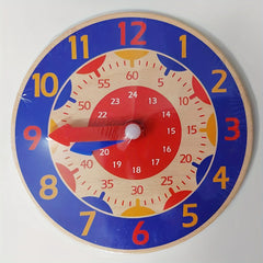 Wooden Clock Toy for Kids 3+ Learn Time Quartz Movement