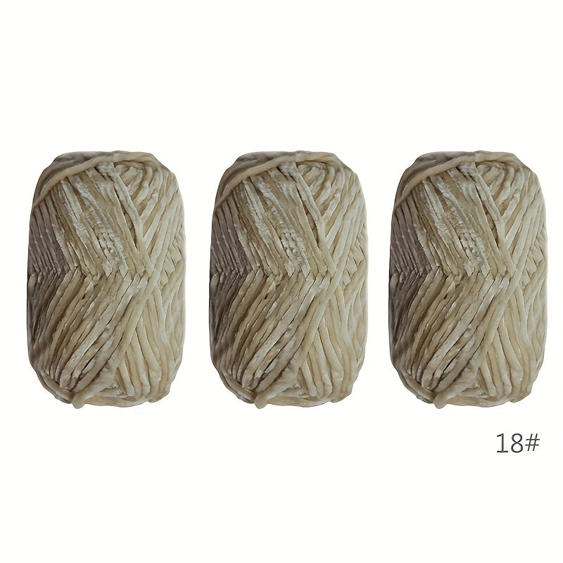 3pcs Soft Chenille Yarn for Knitting Crochet DIY Craft