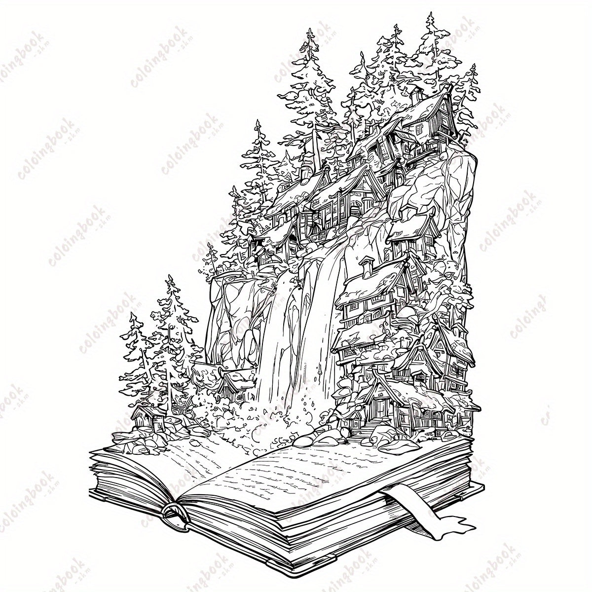 Magic Book Painting Coloring Book Deluxe Edition - Adult Cover