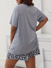 Heart Leopard Lounge Set Top & Shorts