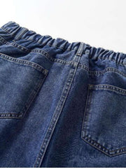 Women's Plus High Rise Straight Leg Jeans Loose Fit Denim Pants