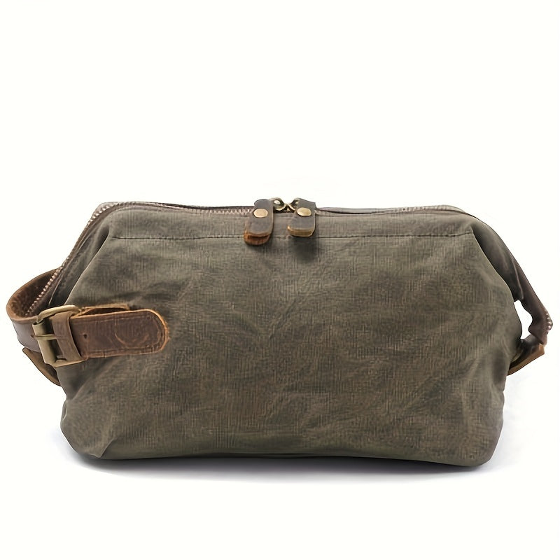 Leisure Canvas Bag Wax Canvas Toiletry Bag Retro Short Distance Storage Bag