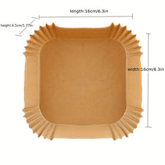 Disposable Air Fryer Liners 16cm Square Paper Liner Pots Basket Baking Trays