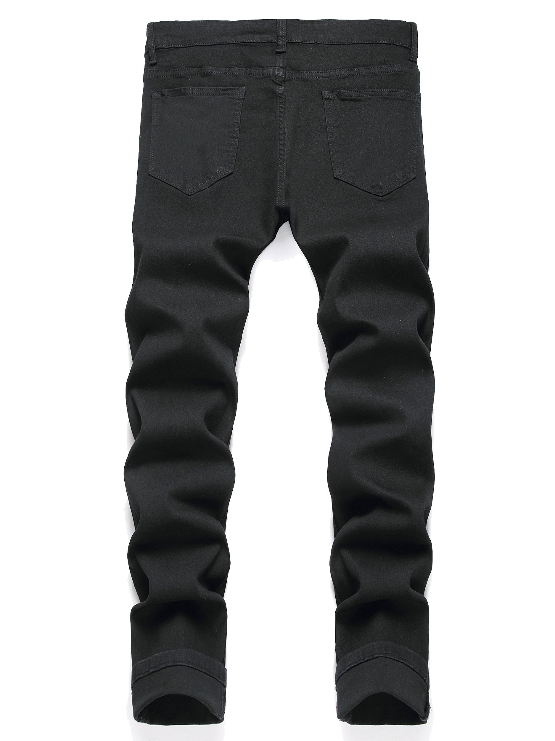 Slim Fit Jeans Men Casual Mid Stretch Denim Pants