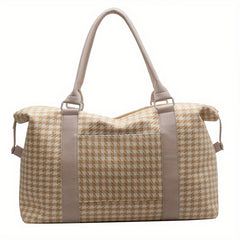 Houndstooth Pattern Travel Bag Large Capacity Duffle Bag