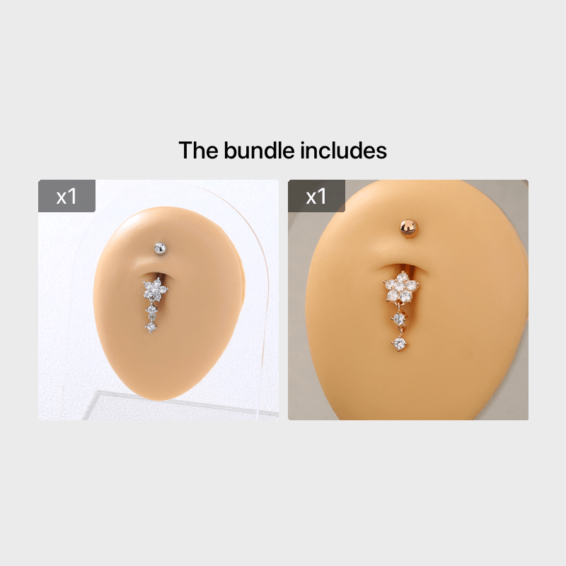 Flower Shape Tassel Belly Button Ring Body Piercing Jewelry