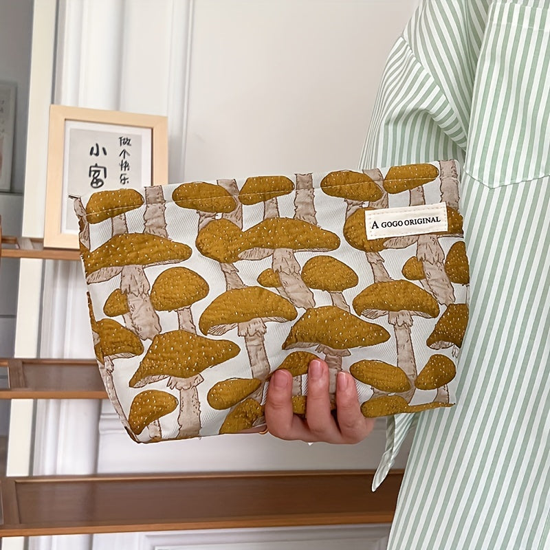 Mushroom Print Makeup Storage Pouch & Toiletry Organizer