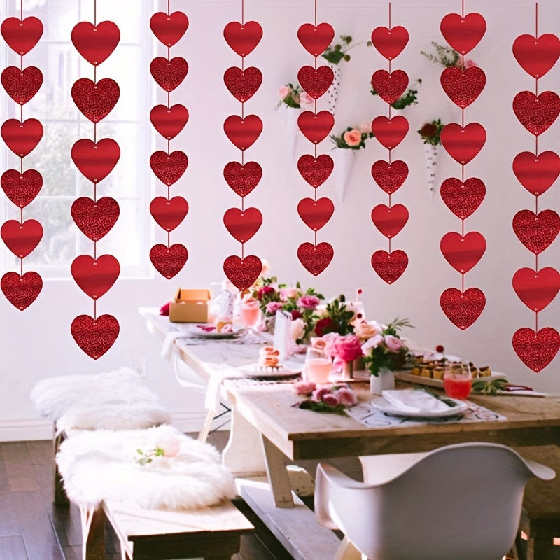 6 Heart Hanging Party Decorations Indoor/Outdoor