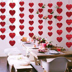 6 Heart Hanging Party Decorations Indoor/Outdoor