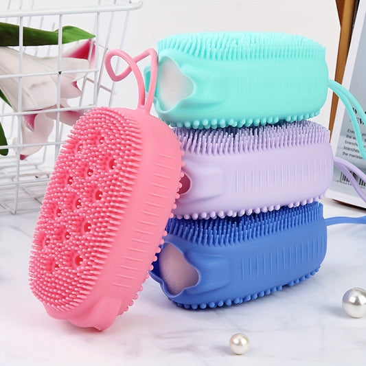 Dual Sided Silicone Bath Brush - Gentle Exfoliation & Skin Cleansing