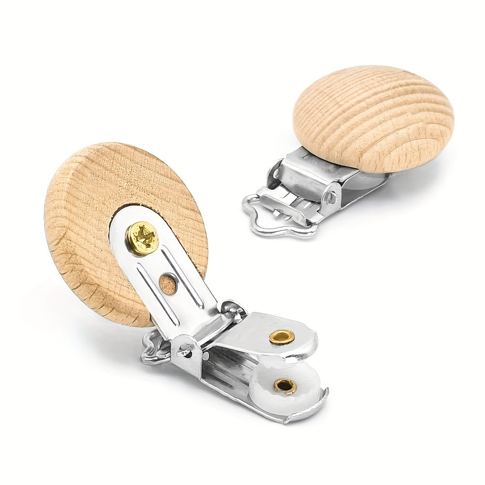 10pcs Non Toxic Wood Pacifier Clips Infant Pacifier Holder Accessories