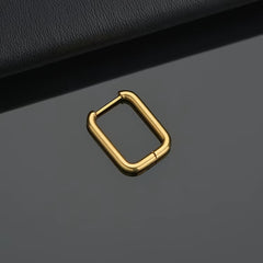 Rectangle Hoop Earrings 14K Plated Stainless Steel Women Earrings