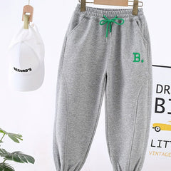 Boys Letter Embroidered Active Sweatpants Jogger Sports Pants