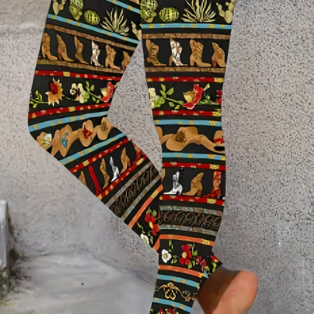  Boot Print High Rise Skinny Trousers