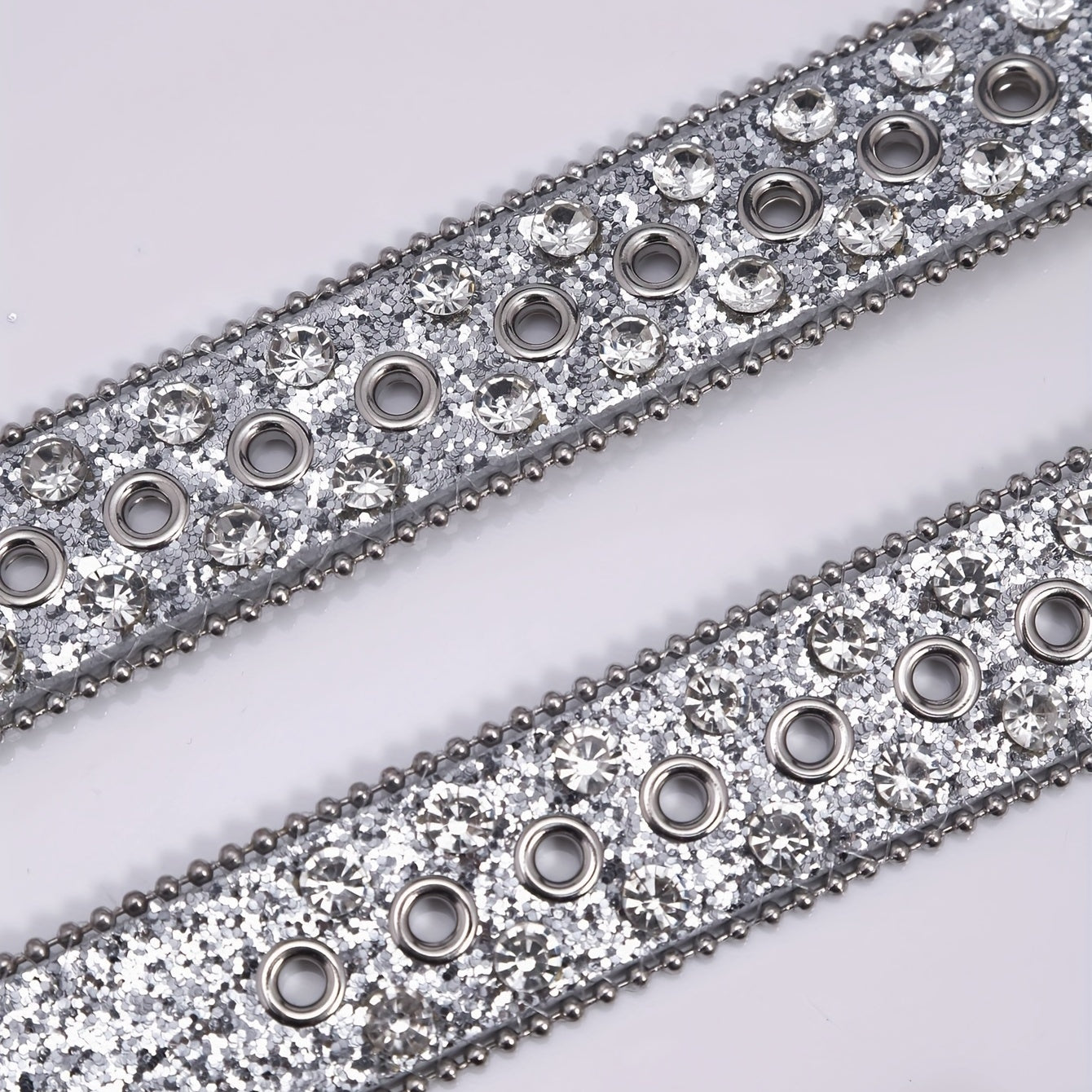 Men's Faux Diamond Leather Belt for Jeans Trousers