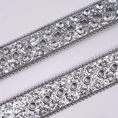 Men's Faux Diamond Leather Belt for Jeans Trousers