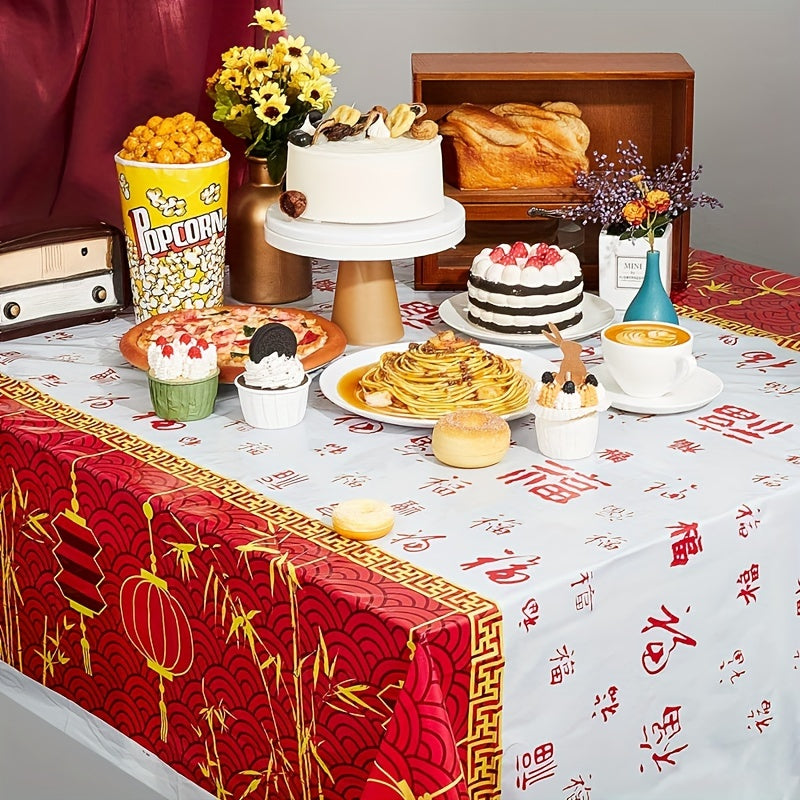 Chinese Year Decoration Tablecloth Happy Year Table Decor