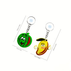 2pcs Cartoon Fruit Keychain Watermelon Banana Key Ring Pendant Bag Accessories