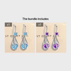 Rotating Teardrop Shape Crystal Earrings for Women Girls