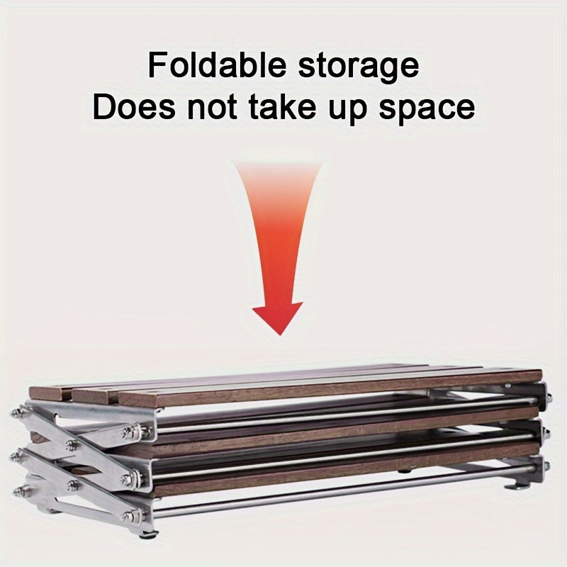 Portable 3-layer Storage Rack for Outdoor Picnic Camping Barbecue