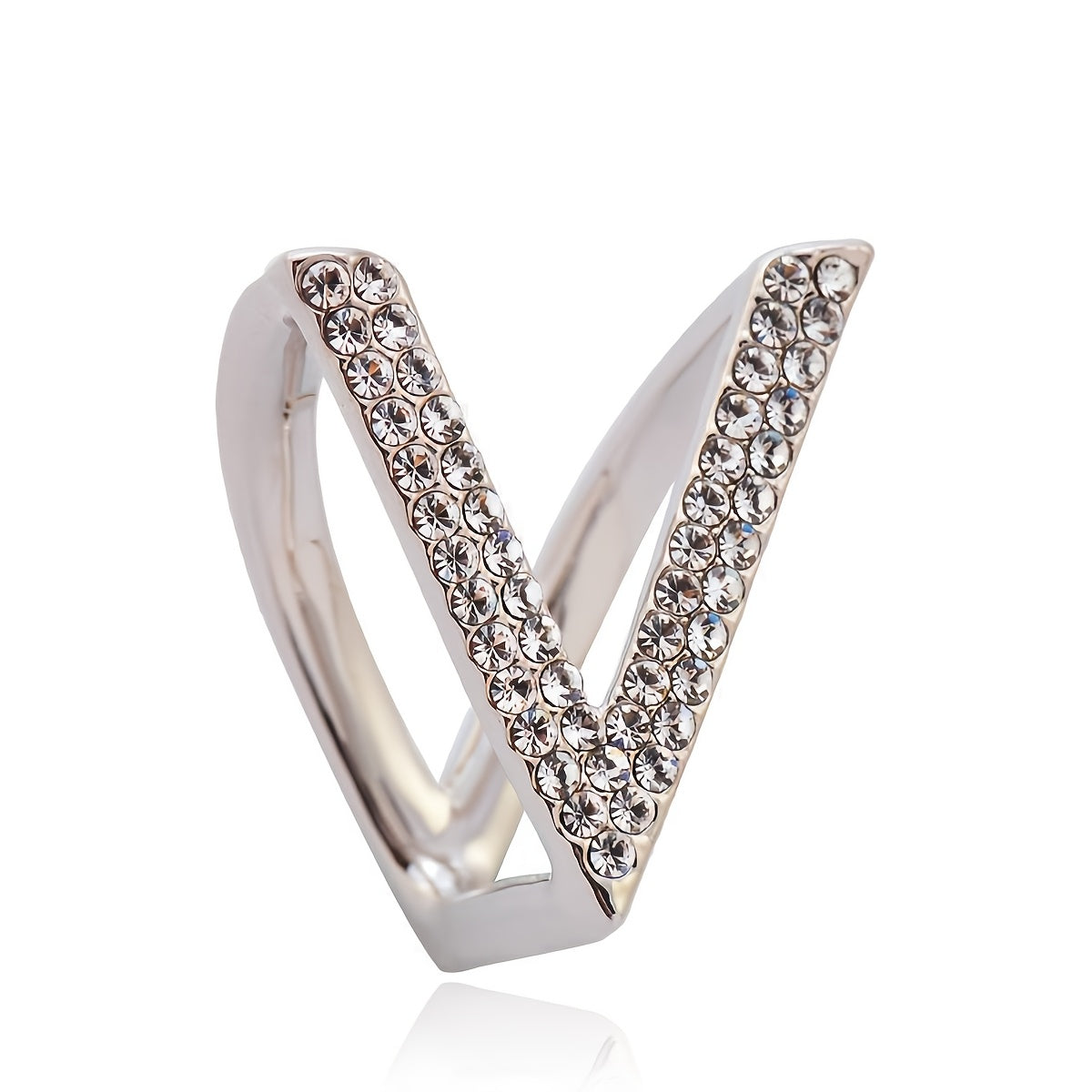 V-Shaped Rhinestone Bow Tie Scarf & Button Accessory for Women and Men