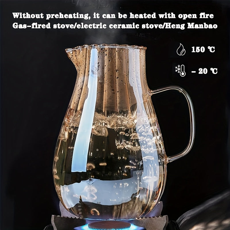 1.8L Glass Pitcher With Lid Heavy Duty Water Carafe Hot Cold Beverges