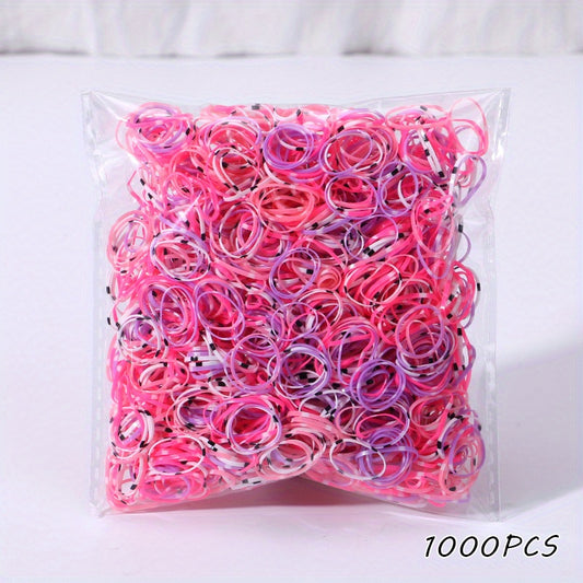 1000pcs Girls Mini Elastic Hair Ties Set Holiday Gift