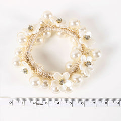Faux Pearl Style Hair Scrunchie Hairband Unique Boho Wedding Event Gift