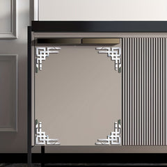 4pcs Diagonal Mirror Wall Sticker Acrylic Self Adhesive Mirror Tiles