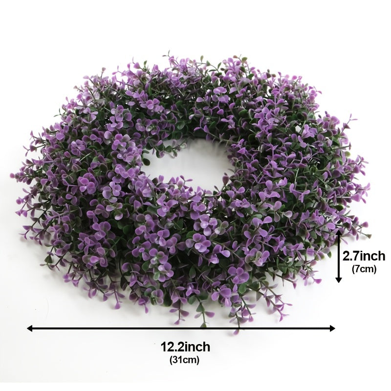12 2'' Artificial Plum Purple Wreath Front Door Home Decoration